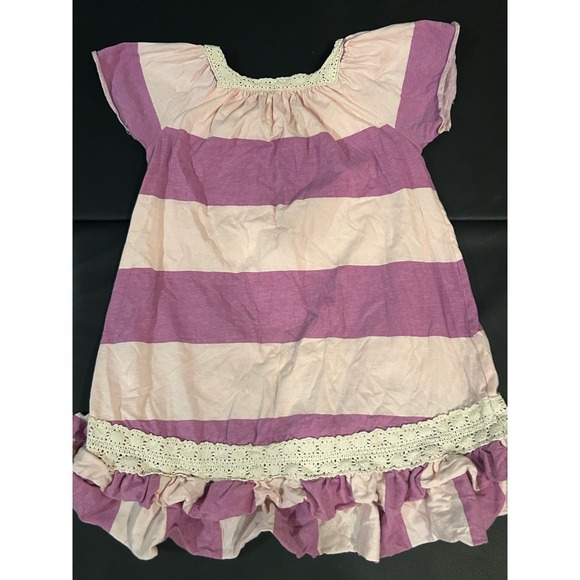 Jelly the Pug Tiered Ruffle Girl Dress Pink Purple Size 8 Cottage Twirl Spring - Picture 6 of 6